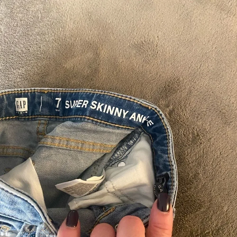 GAP super Skinny Ankle Jeans/Jeggings Sequin Stars size 7 girls *slim*